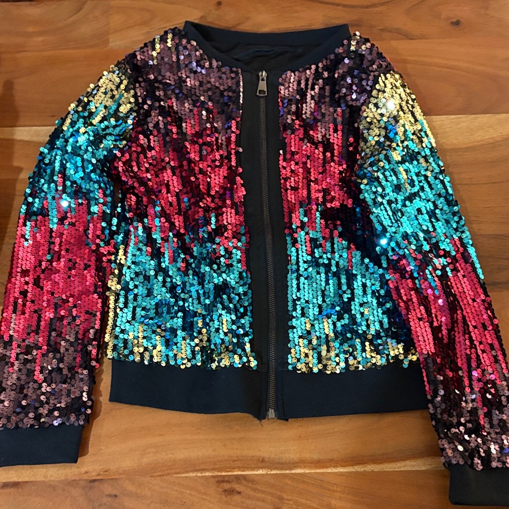 Sequin Multicolor Jacket Girls Medium